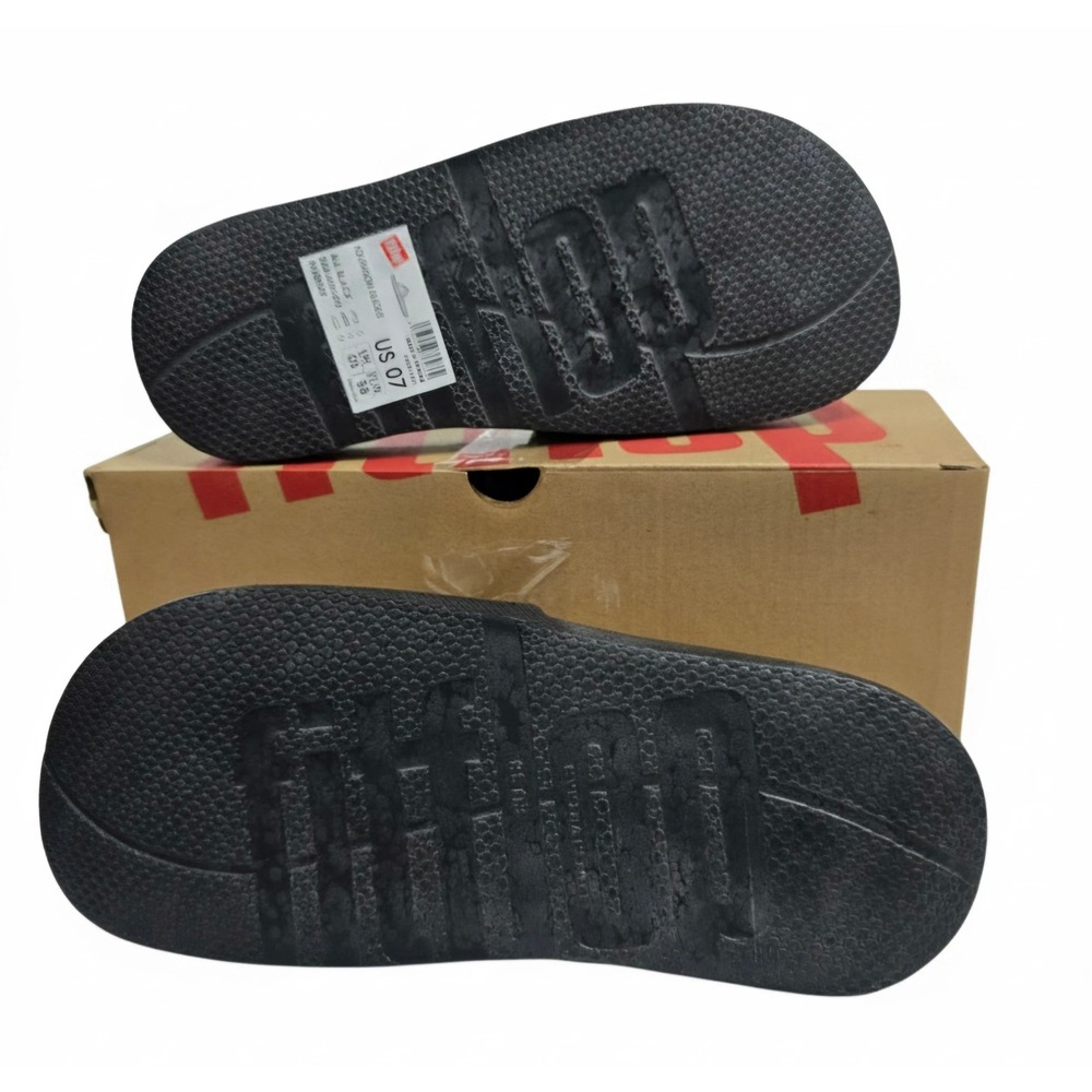 FitFlop iQushion Slides All Black Rubber Sandals DG8-090-050 Mens 7 Womens 9 - Picture 4 of 6